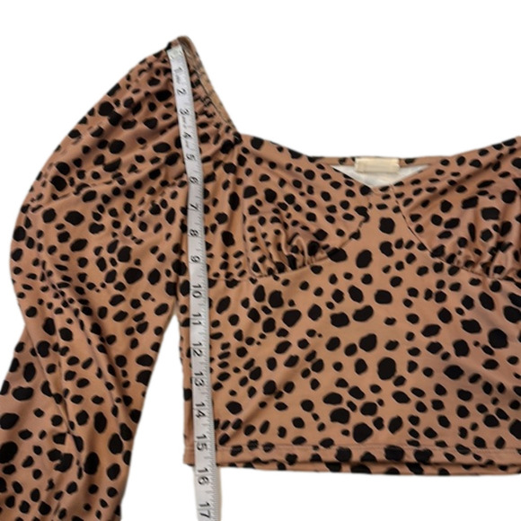 Peach Love California Leopard Print Blouse - Tan and Black - Picture 6 of 8